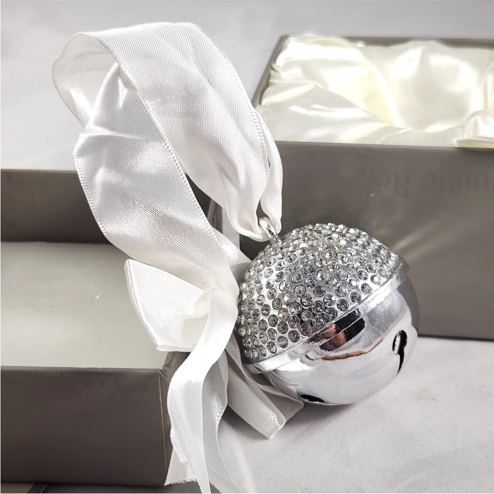 Seasons of Cannon Falls Blingle Bell Silver Rhinestone Christmas Ornament
